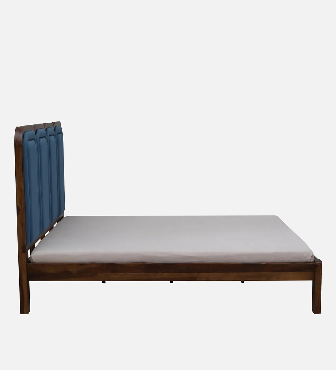 Wooden Bed with Tall Headboard and Smooth Polished Finish for Bedroom - Image 6