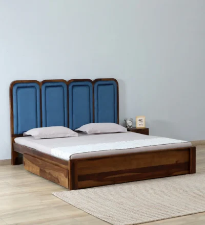 Signature Sheesham wood bed with drawer storage by Classic Wood, premium solid wood storage bed for modern bedroom
