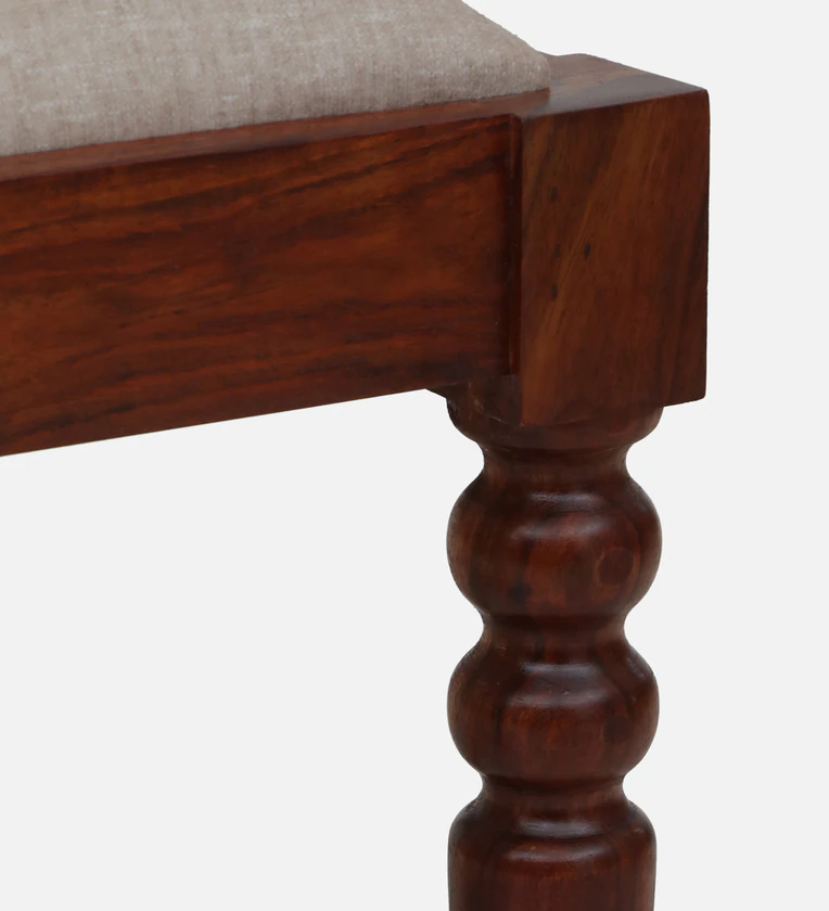 Rustic Kitchen Dining Set with Polished Sheesham Table and Four Comfortable Chairs - Image 12