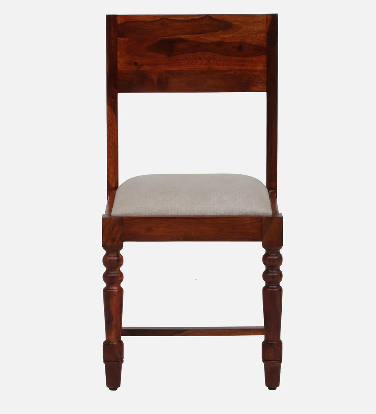 Rustic Kitchen Dining Set with Polished Sheesham Table and Four Comfortable Chairs - Image 7