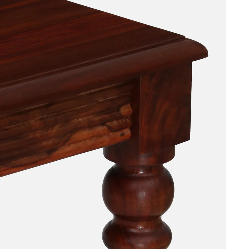 Rustic Kitchen Dining Set with Polished Sheesham Table and Four Comfortable Chairs - Image 11