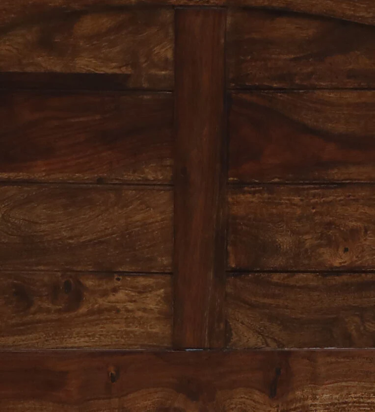 Sheesham Wooden Double Bed with Carved Headboard and Polished Finish Look - Image 9