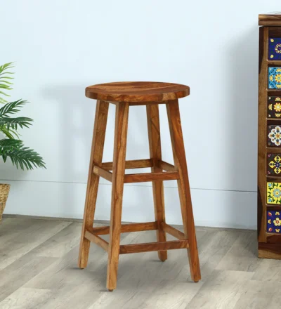 Ember Sheesham Wood Bar Stool By Classic Wood (Set Of 2)