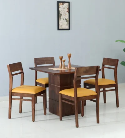 Budget-friendly wooden dining table and chairs 4 seater for family meals