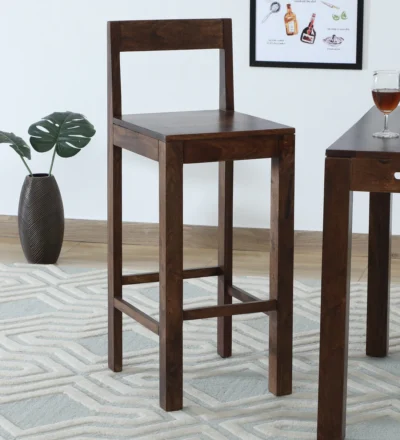 Set of 2 simple bar stools for kitchen bar and dining area by Classic Wood.