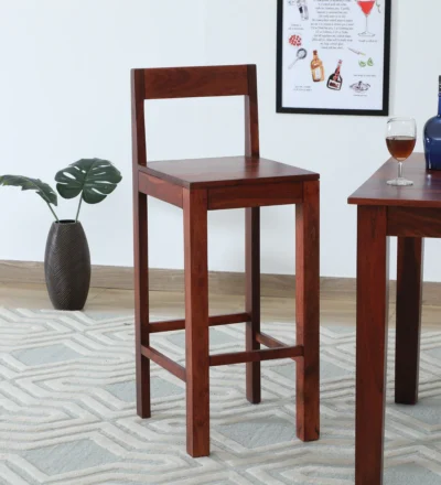 Wooden breakfast bar chair set of 2 featuring smooth polished finish and sturdy design by Classic Wood.