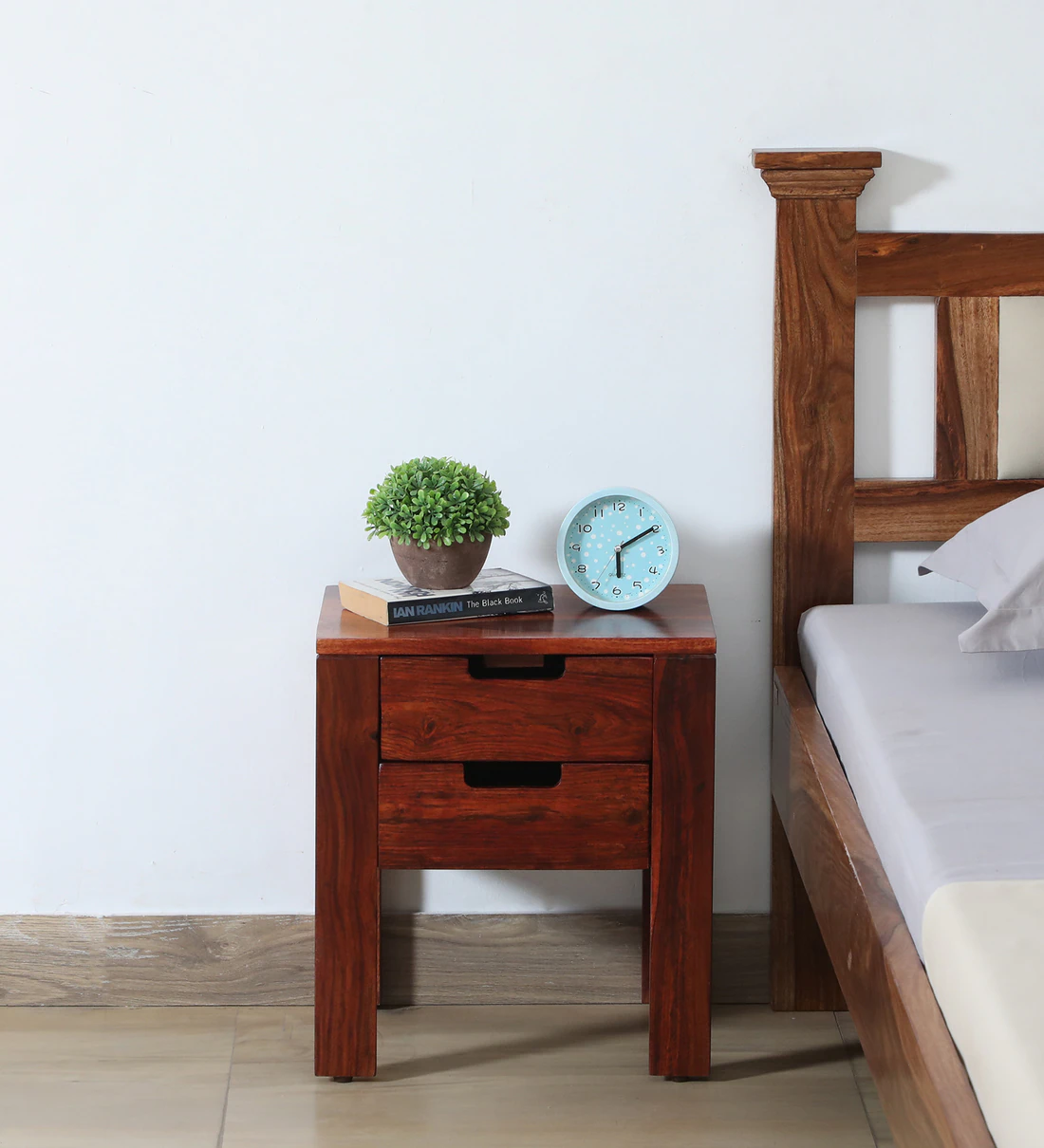 Vivid Wooden Bedside Table With Drawers By Classic Wood