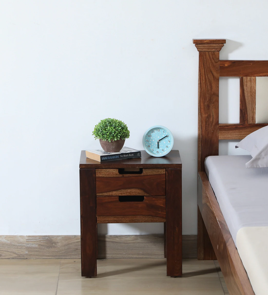 Elysian Sheesham Wood Bedside Table With Drawers By Classic Wood