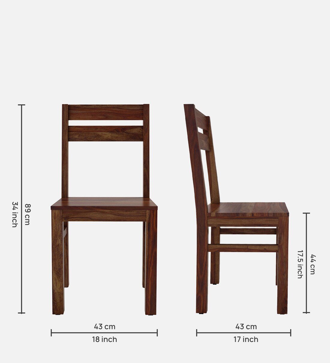 Classic Dining Chair in Solid Wood with Comfort Padding and Finish (Set Of 2) - Image 3