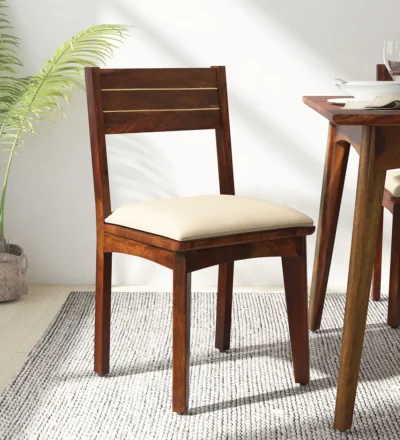 Lair Sheesham Wood Cushioned Dining Chair With Brass Inlay (Set Of 2) By classic Furniture
