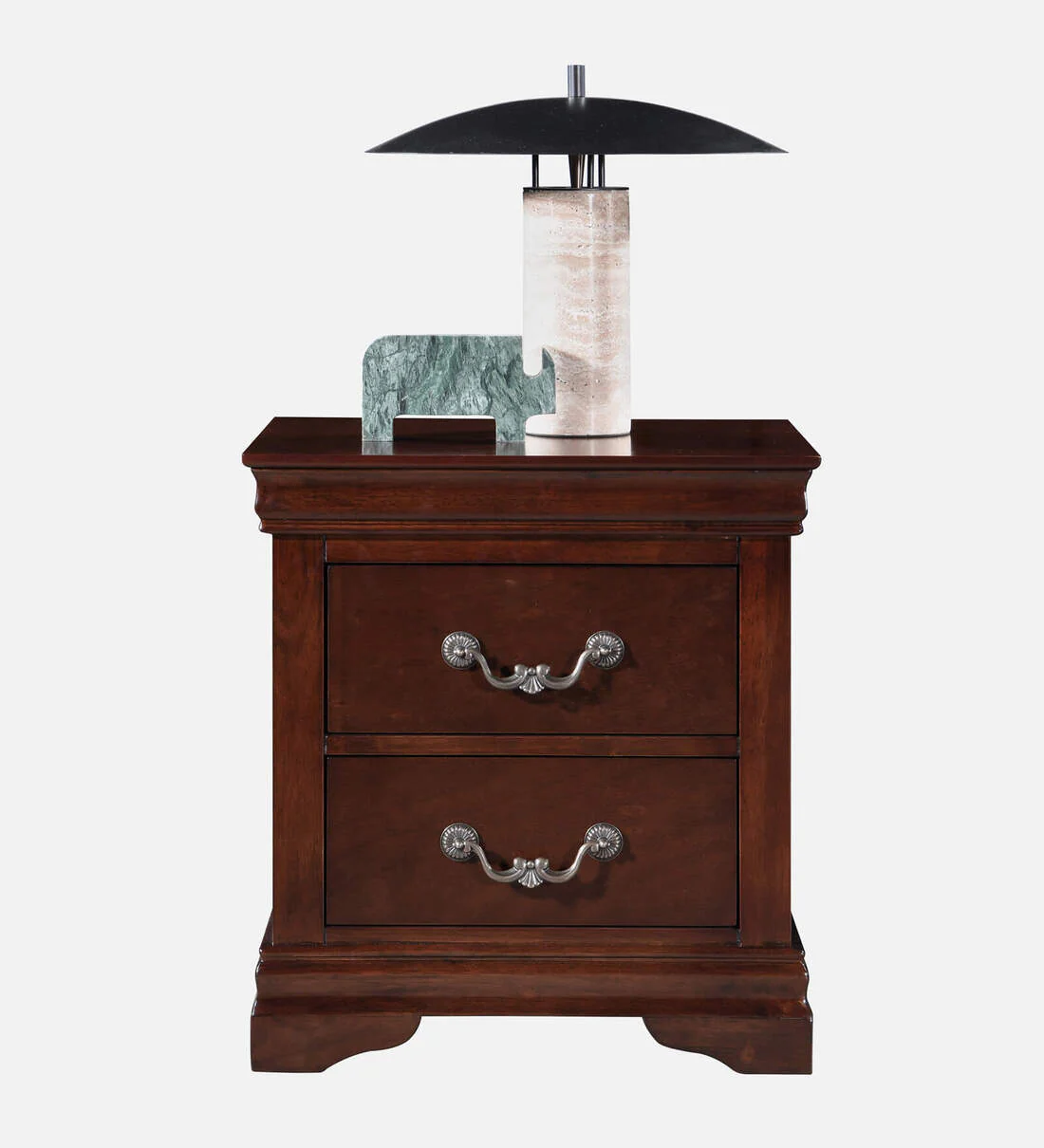 Stylish Nightstand in Solid Wood with Two Drawers and Open Storage Space - Image 5