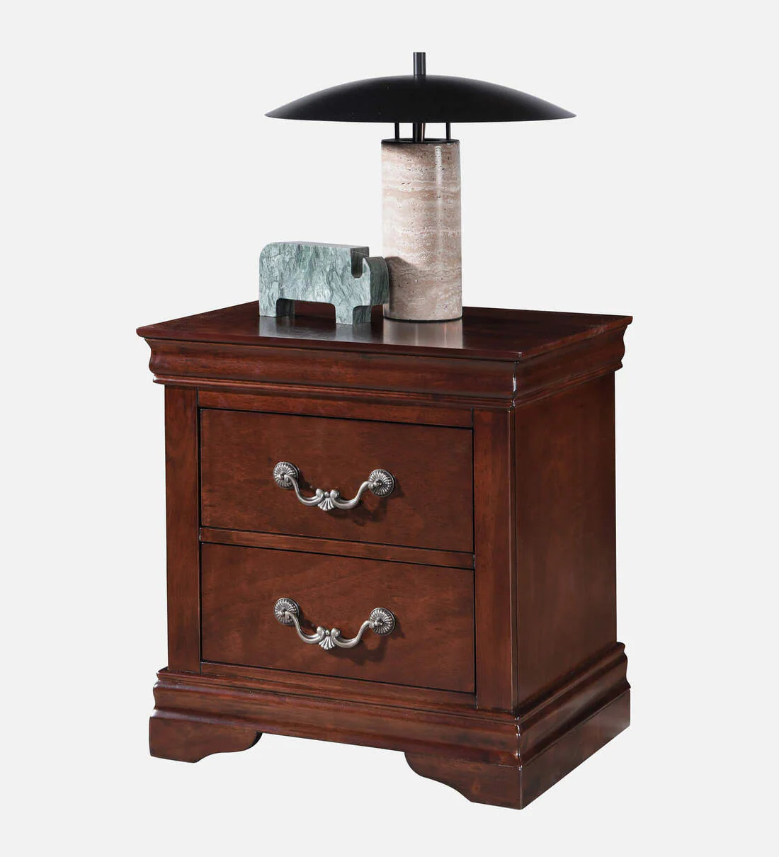 Stylish Nightstand in Solid Wood with Two Drawers and Open Storage Space - Image 6
