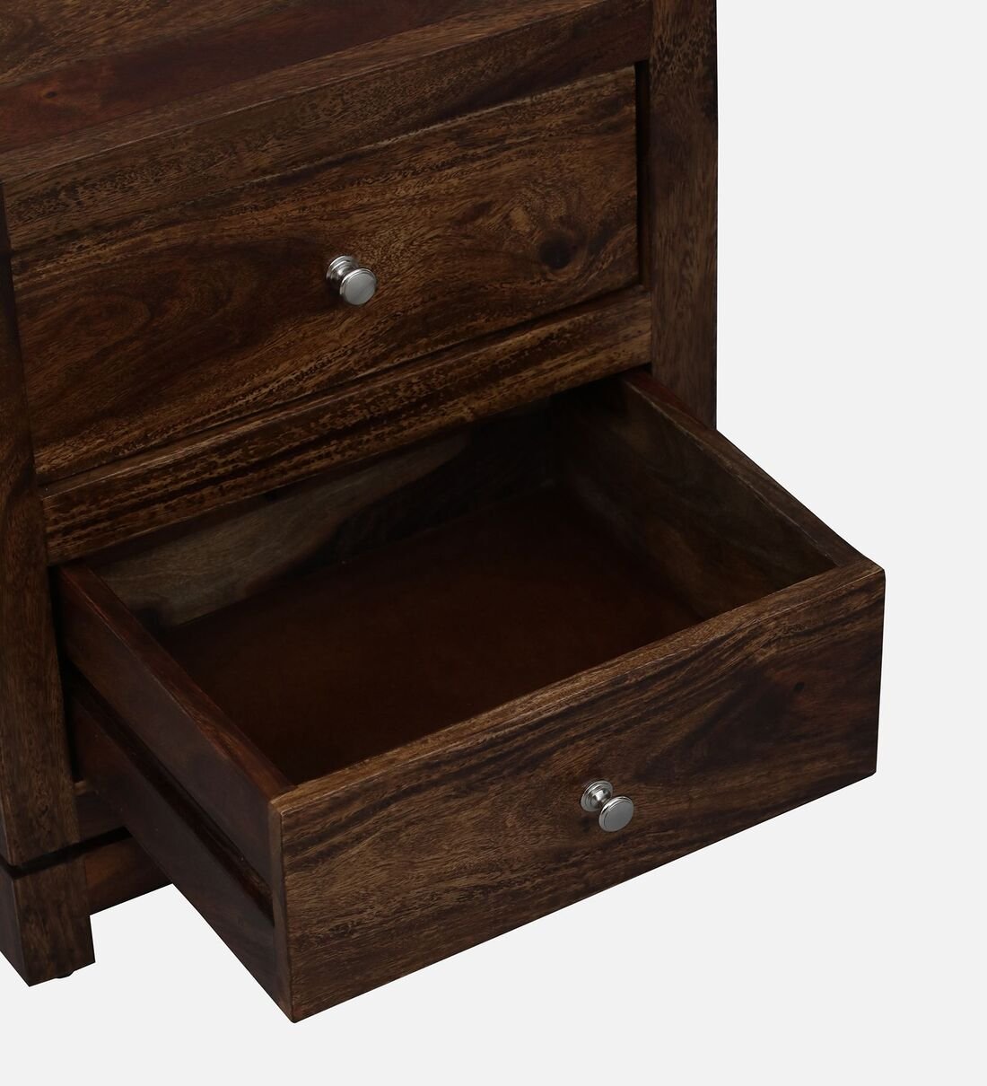 Compact Nightstand Table with Two Drawers and Solid Wood Frame Construction - Image 6