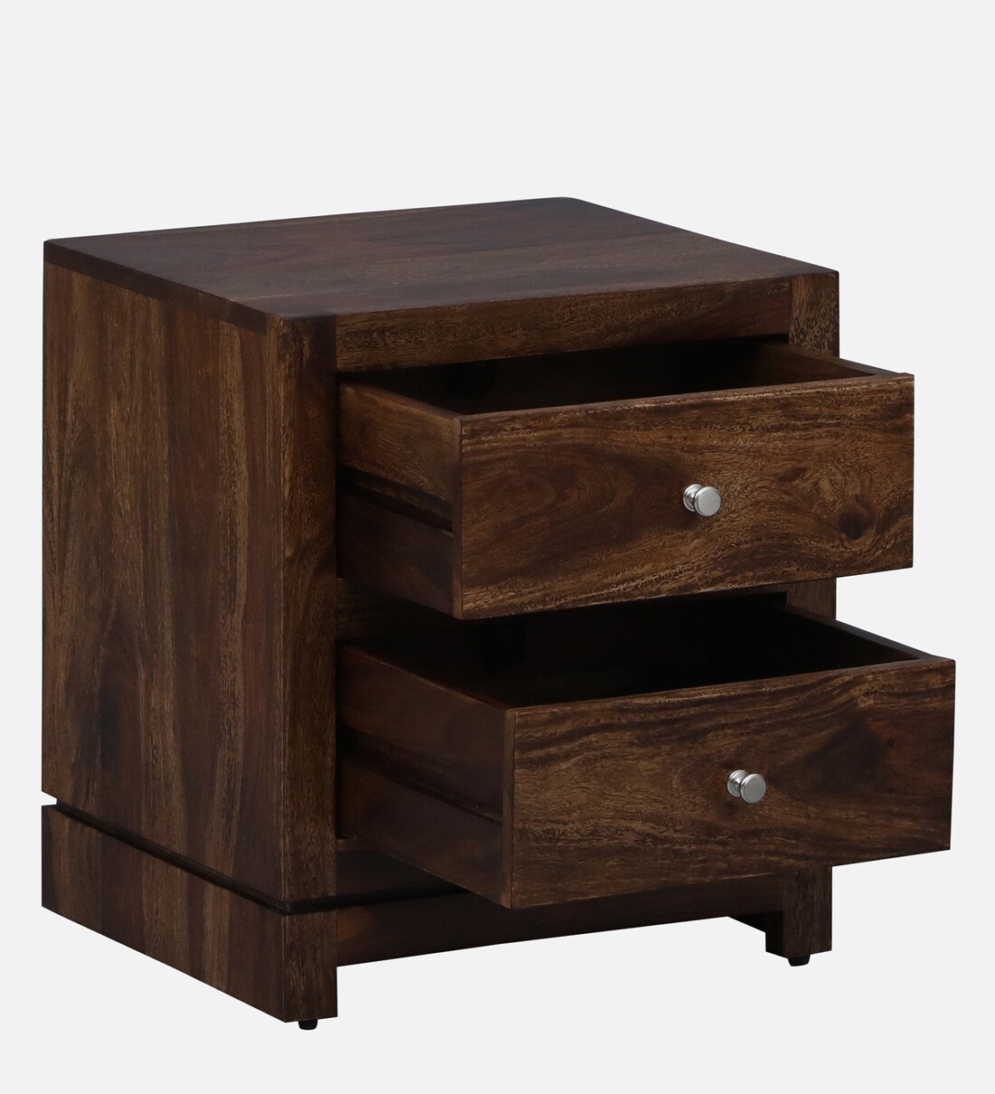 Compact Nightstand Table with Two Drawers and Solid Wood Frame Construction - Image 9