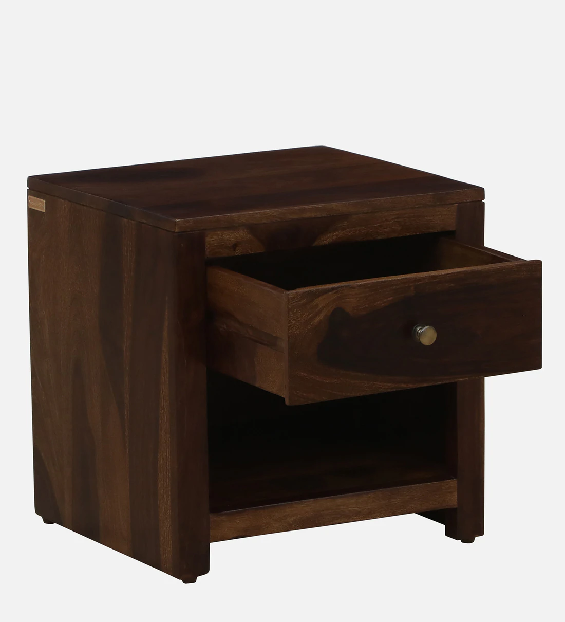 Nightstand Solid Wood with One Drawer and Convenient Bottom Open Storage - Image 5