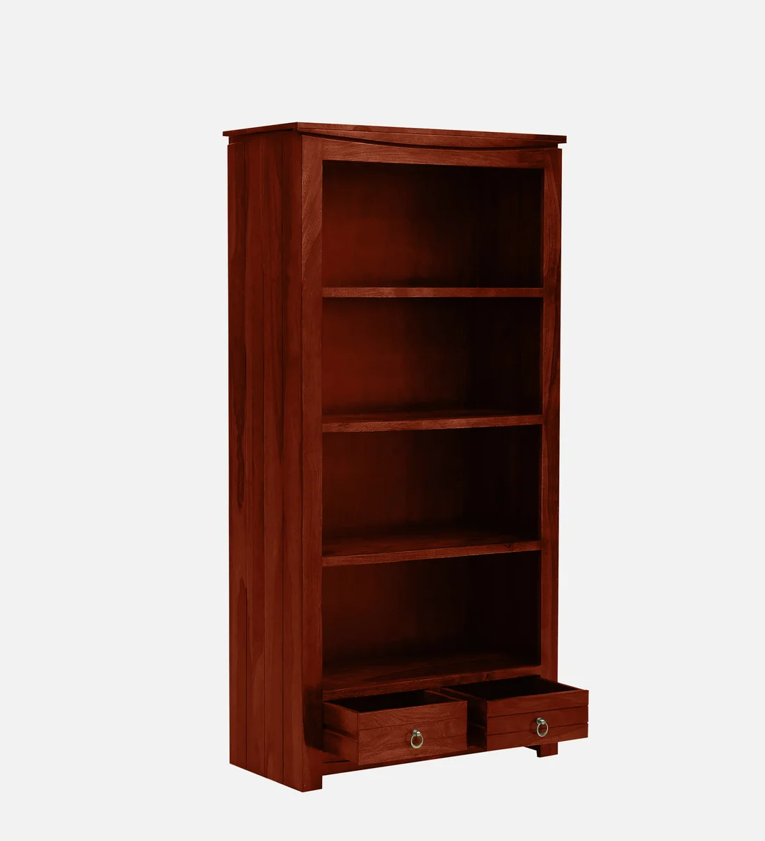 Solid Wood Sheesham Bookshelf with Spacious Shelves and Decorative Carving - Image 4