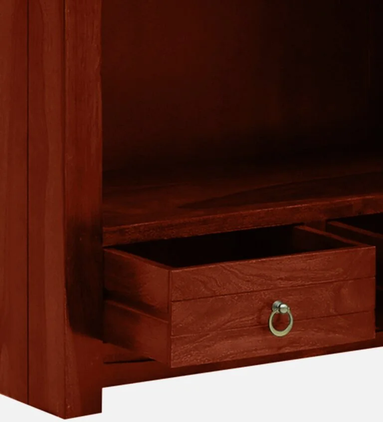 Solid Wood Sheesham Bookshelf with Spacious Shelves and Decorative Carving - Image 10