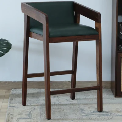 Tall Wooden Bar Stool with Comfortable Back Support By Classic Wood