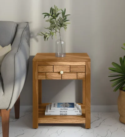 Sheesham wood bedside table Eclipse design by Classic Wood