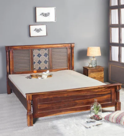 Solid Wood Bed Frame with Simple Design and Large Underbed
