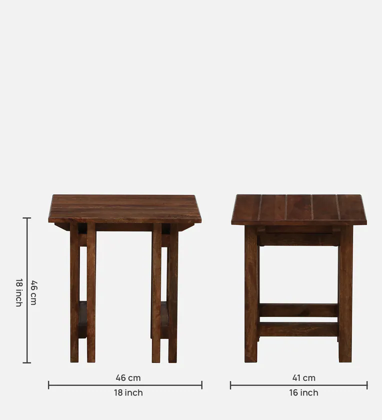 Traditional Wooden Dining Set with 4 Stools and Rectangular Table By Classic Wood - Image 3