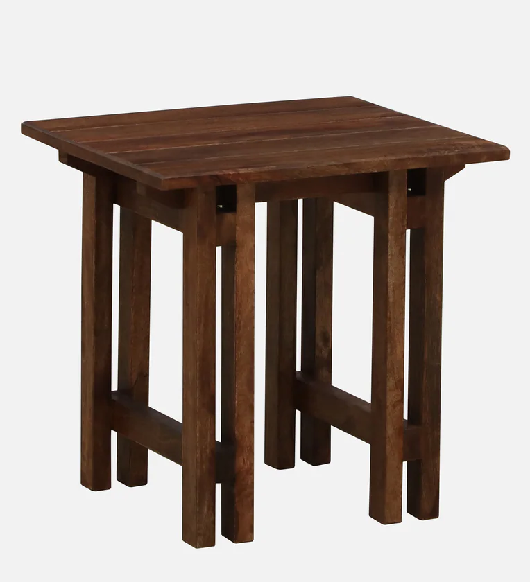 Traditional Wooden Dining Set with 4 Stools and Rectangular Table By Classic Wood - Image 6