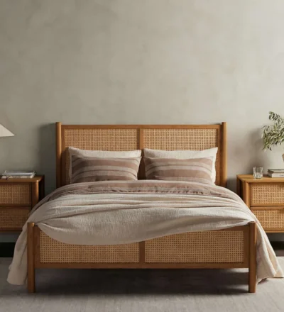 Wooden bed without storage made from Sheesham wood
