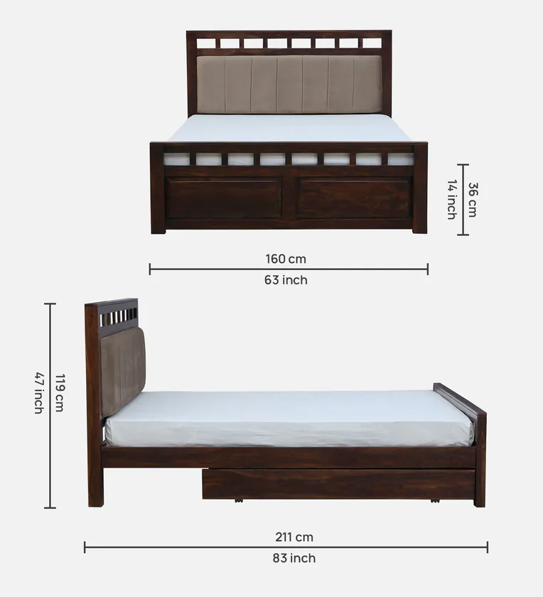 GreenNest Wooden Bed With Drawer Storage By Classic Wood - Image 3