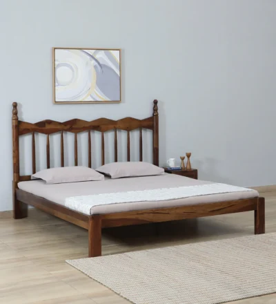 Superior solid wood bed without storage by Classic Wood with premium finish