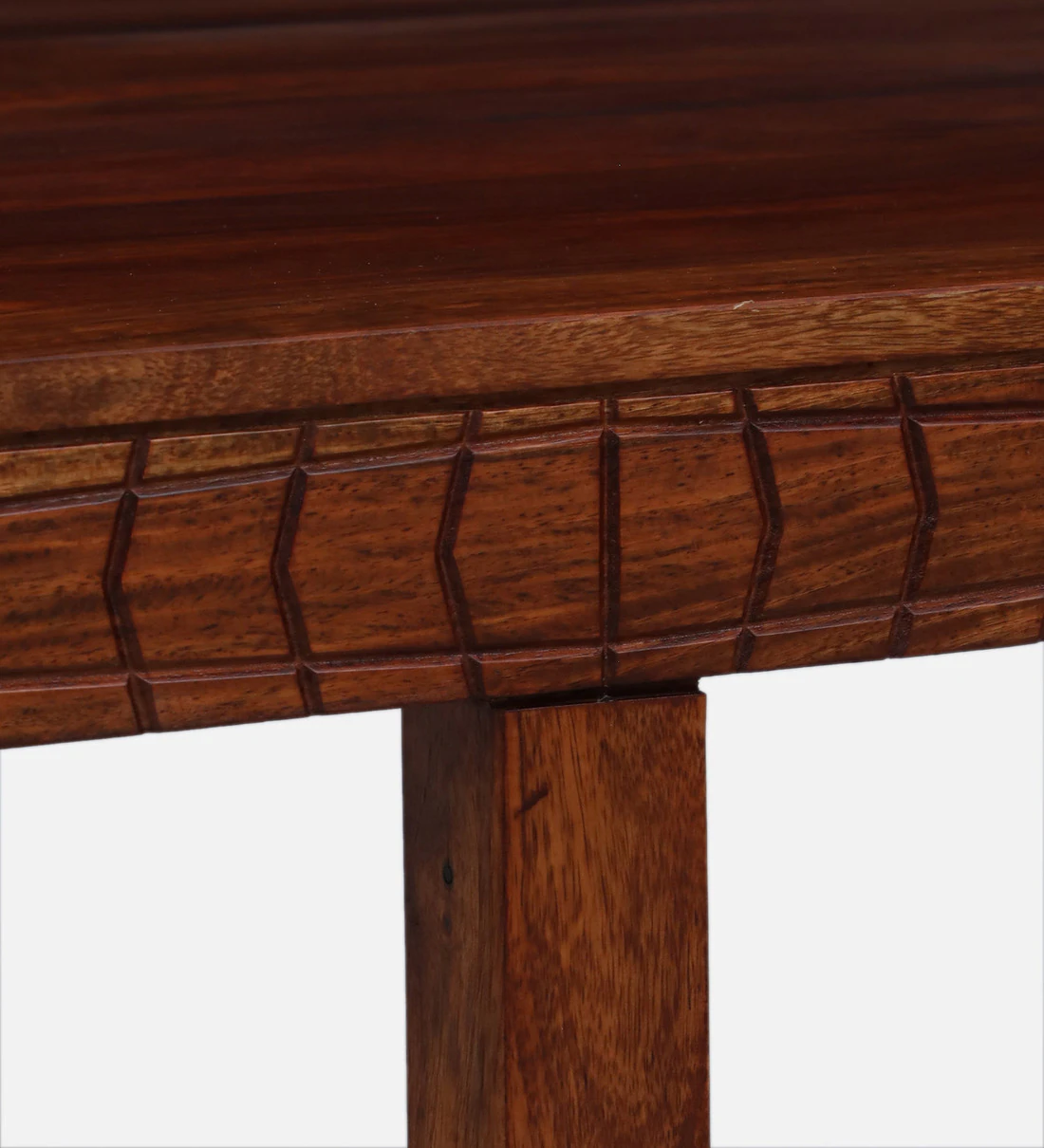 Comfortable Nesting Coffee Table Sheesham Wood With Cushioned Stools - Image 6
