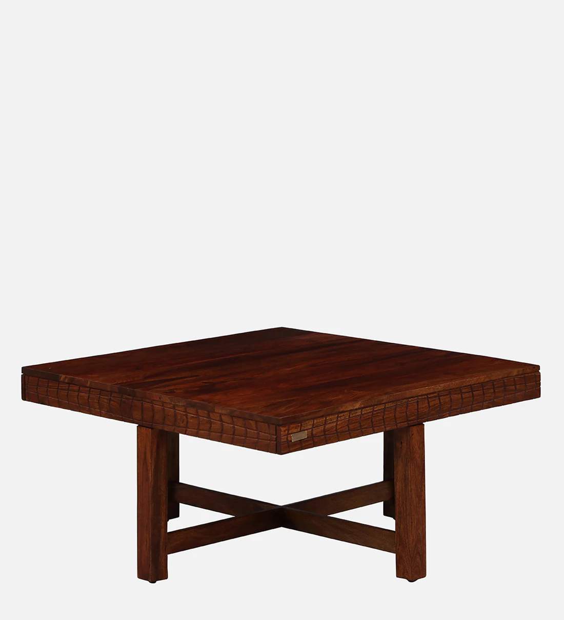 Comfortable Nesting Coffee Table Sheesham Wood With Cushioned Stools - Image 8