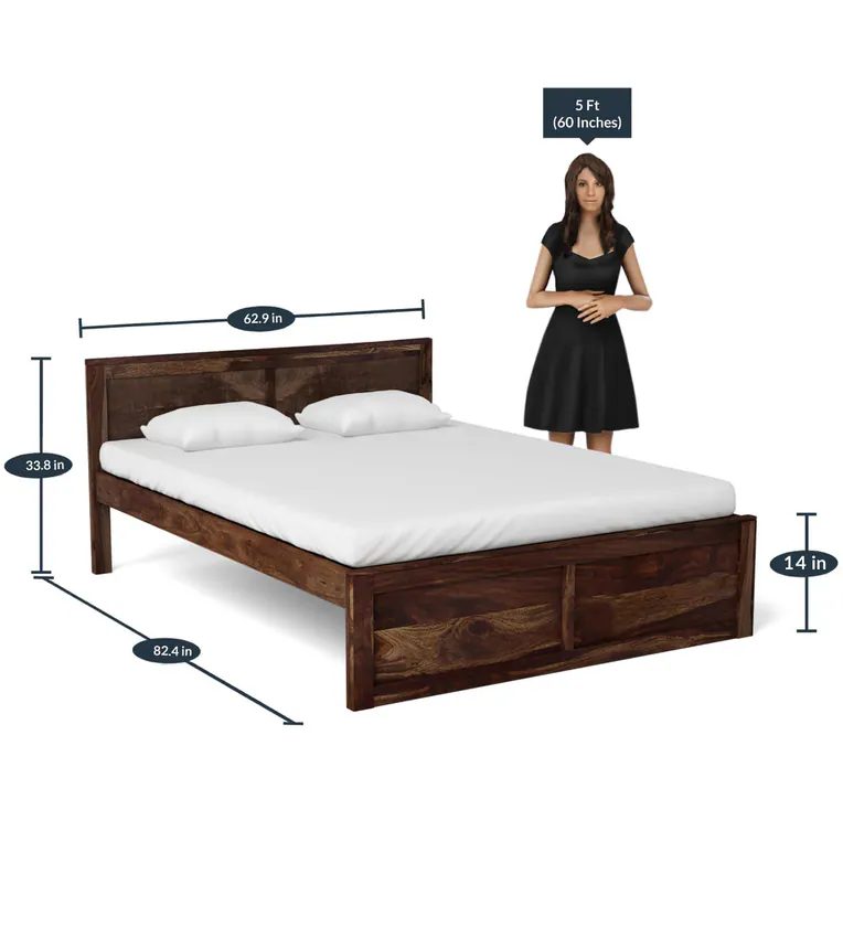 Durable Solid Wood Bed Without Storage By Classic Wood - Image 3