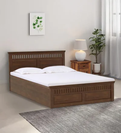 Buy solid wood hydraulic storage bed online Classic Wood India