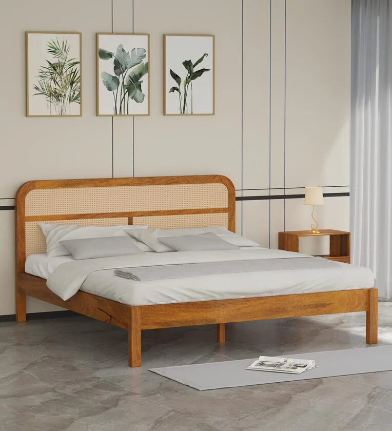 Solid wood wooden bed design without storage by Classic Wood