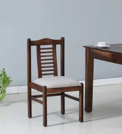 Solid Wood Chair with Upholstered Cushion and Ergonomic Dining Support (Set Of 2)
