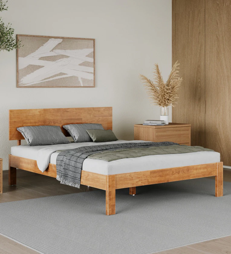 Royal style solid wood bed without storage for bedroom