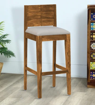 Modern wooden bar stools with plush padded seating for kitchen counter and home bar by Classic Wood.