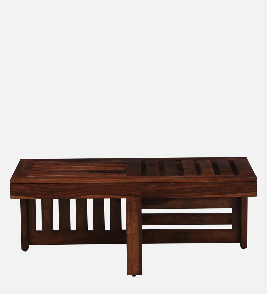 Solid Wood Nesting Coffee Table Set With Cushioned Stools By Classic Wood - Image 7