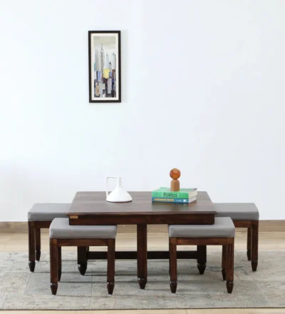 Traditional Indian style nesting coffee table set made from Sheesham wood.