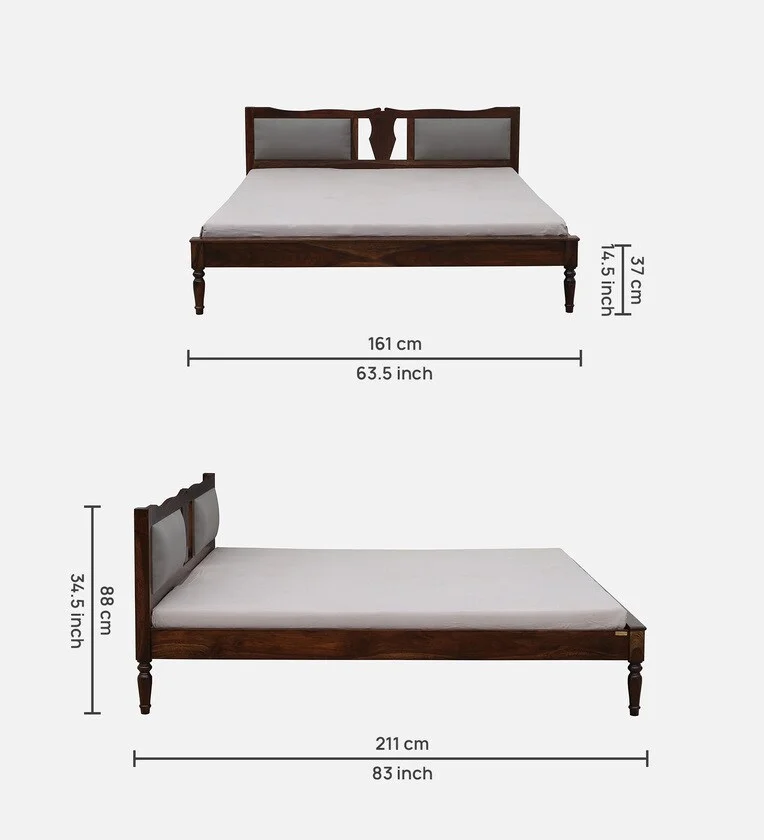 Classic Wooden Bed Frame with Tall Slatted Headboard and Durable Legs - Image 3