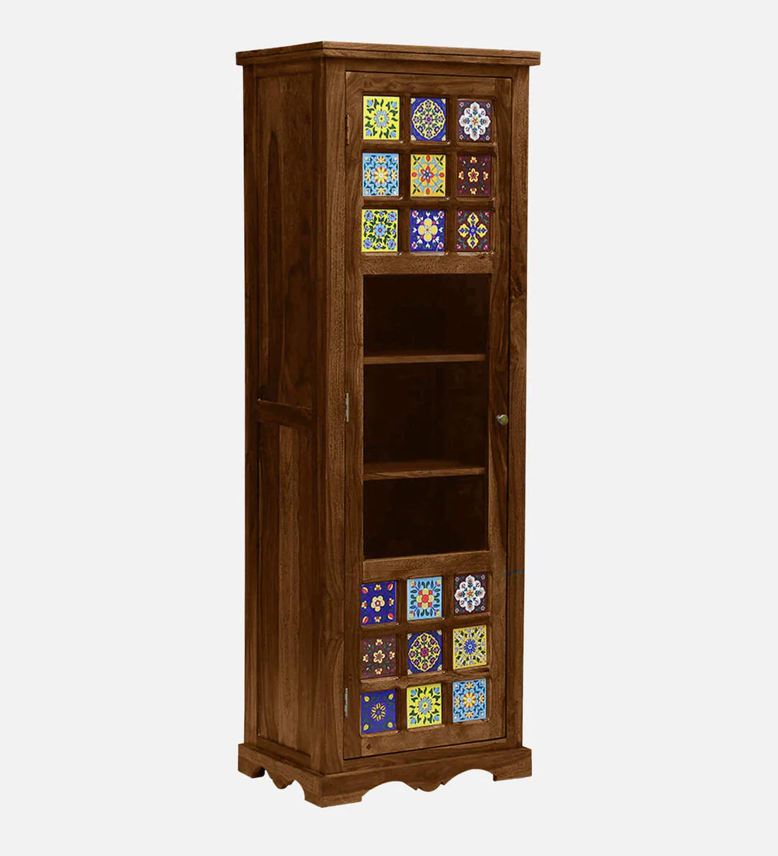Designer Wooden Bookshelf in Sheesham with Unique Carved Patterns - Image 9