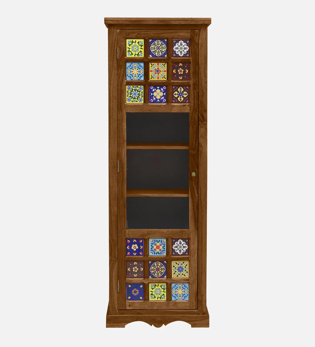 Designer Wooden Bookshelf in Sheesham with Unique Carved Patterns - Image 5