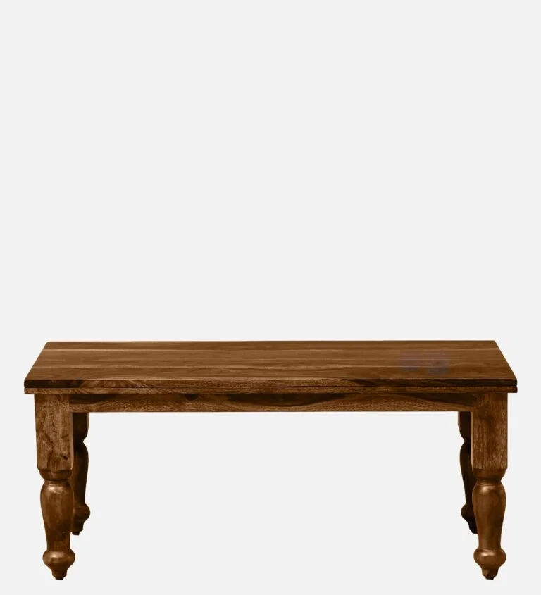 Sheesham Nesting Coffee Table Set With Cushioned Stools For Living Room - Image 5