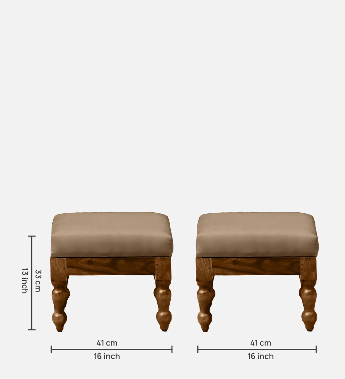 Sheesham Nesting Coffee Table Set With Cushioned Stools For Living Room - Image 4