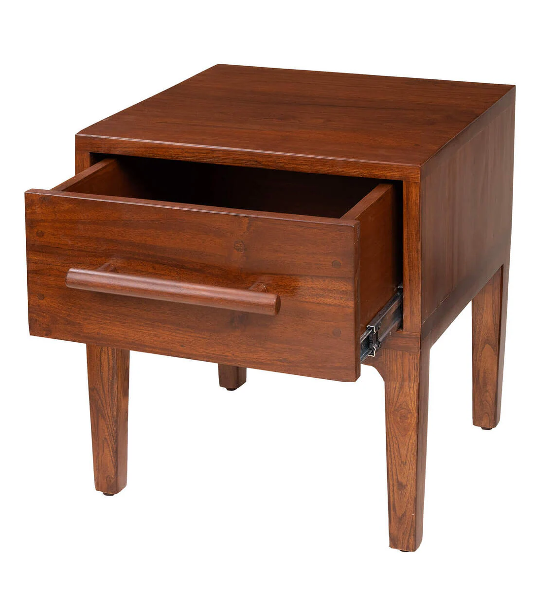 Durable Wooden Bedroom Nightstand with Two Drawers and Convenient Open Storage Space - Image 4