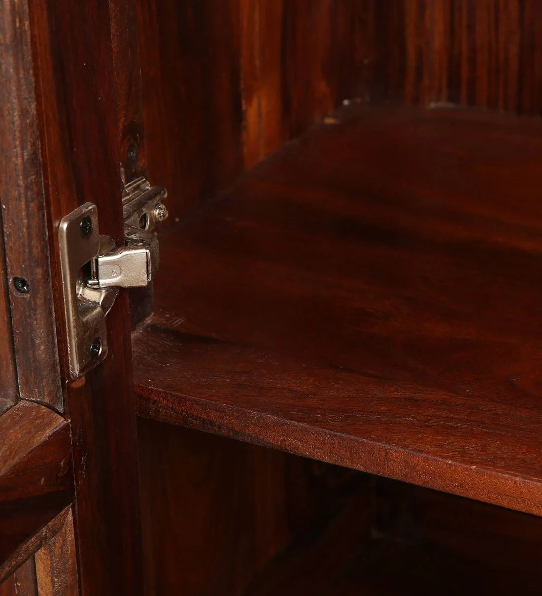 Tall Sheesham Wood Bookcase with Adjustable Shelves and Classic Indian Style - Image 13