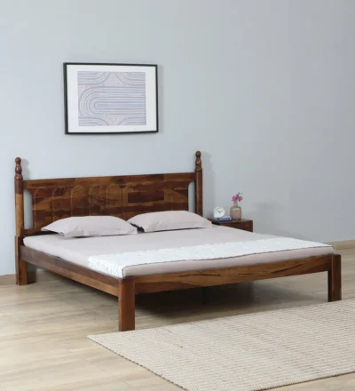 Classic solid wood bed frame without storage, designed by Classic Wood