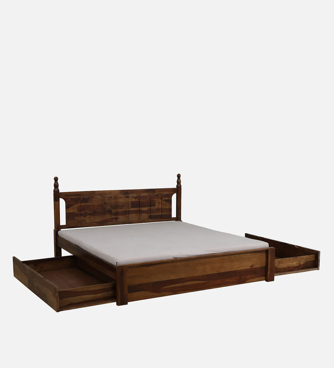 Modular Sheesham Wood Bed With Drawer Storage By Classic Wood - Image 8