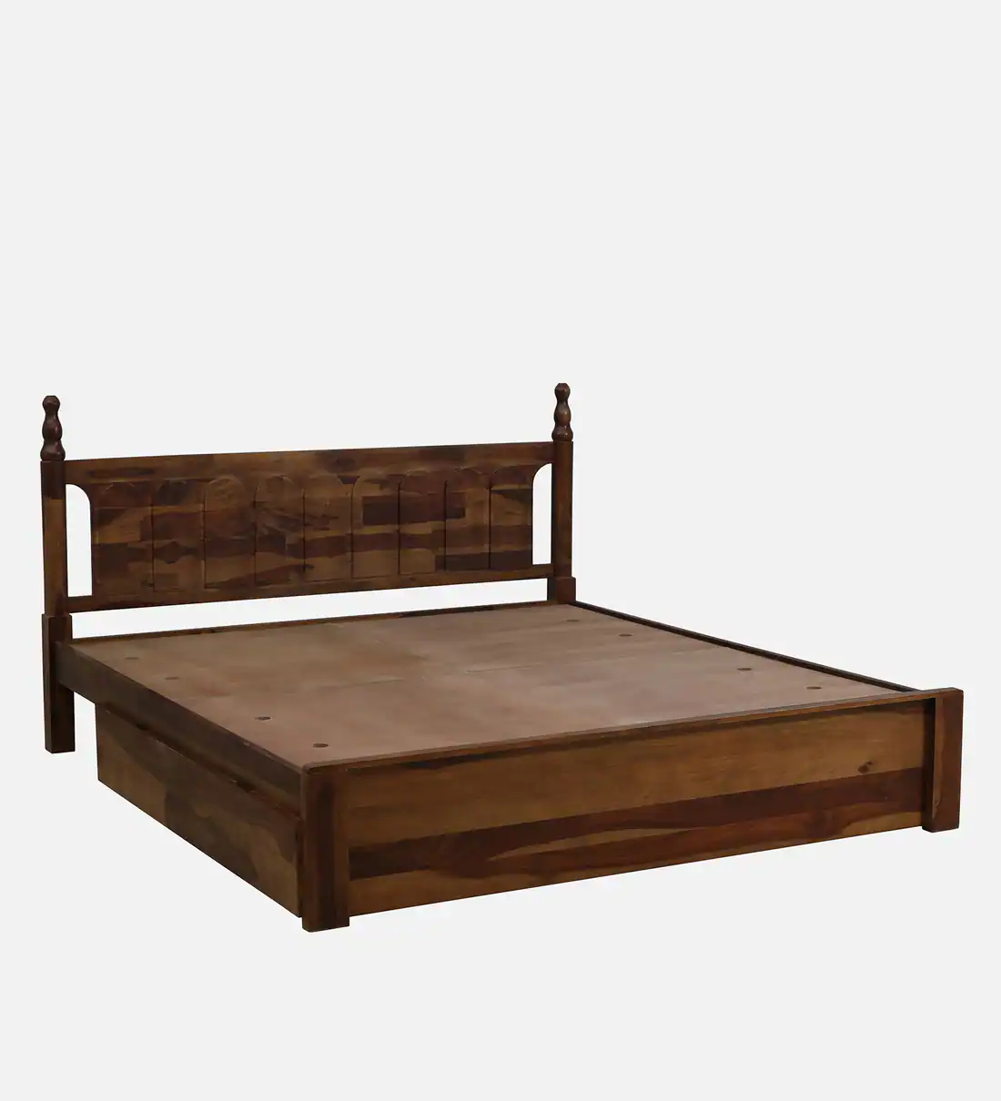 Modular Sheesham Wood Bed With Drawer Storage By Classic Wood - Image 7
