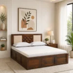Buy heavy duty sheesham wood king size bed with storage online at best price in india